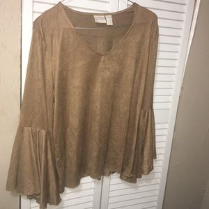 Faux suede blouse